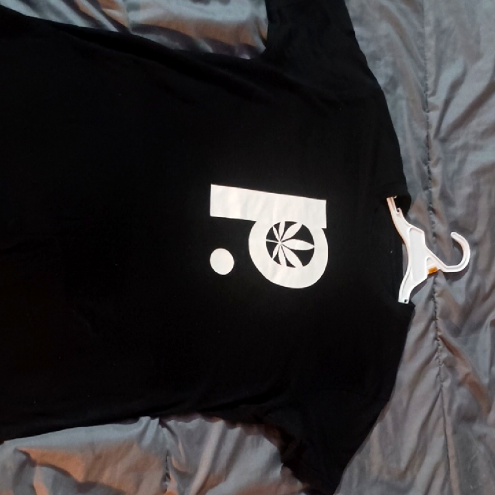 Black Graphic Tee with White Logo